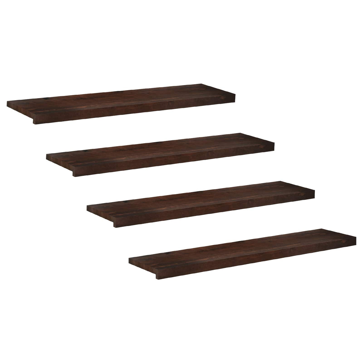 Traplopers 4 st 110 x 25 x 2 cm Donkerbruin Massief beukenhout