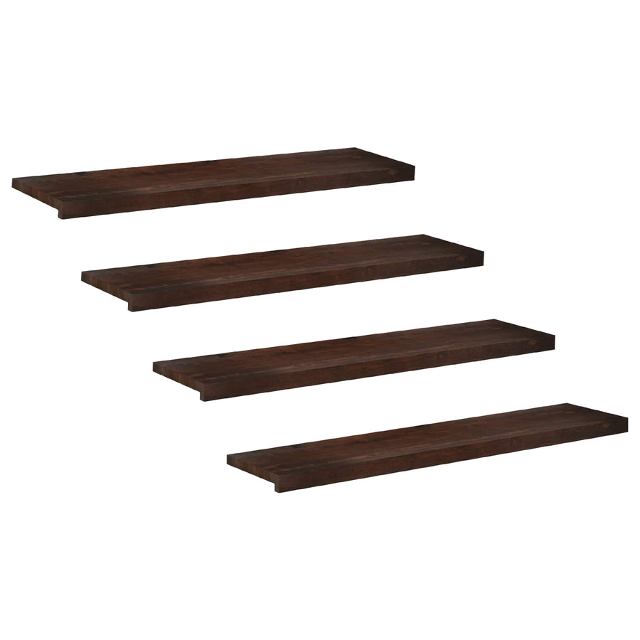 Traplopers 4 st 120 x 25 x 2 cm Donkerbruin Massief beukenhout