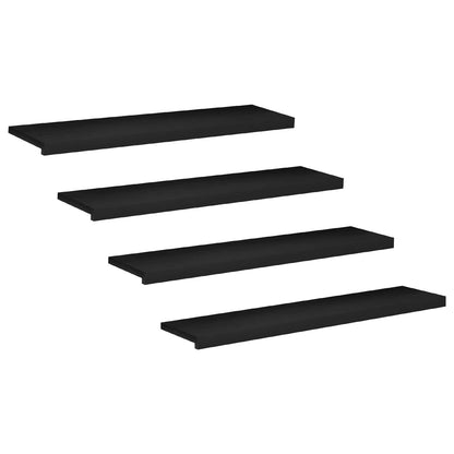 Traplopers 4 st 120 x 25 x 2 cm Zwart Massief beukenhout