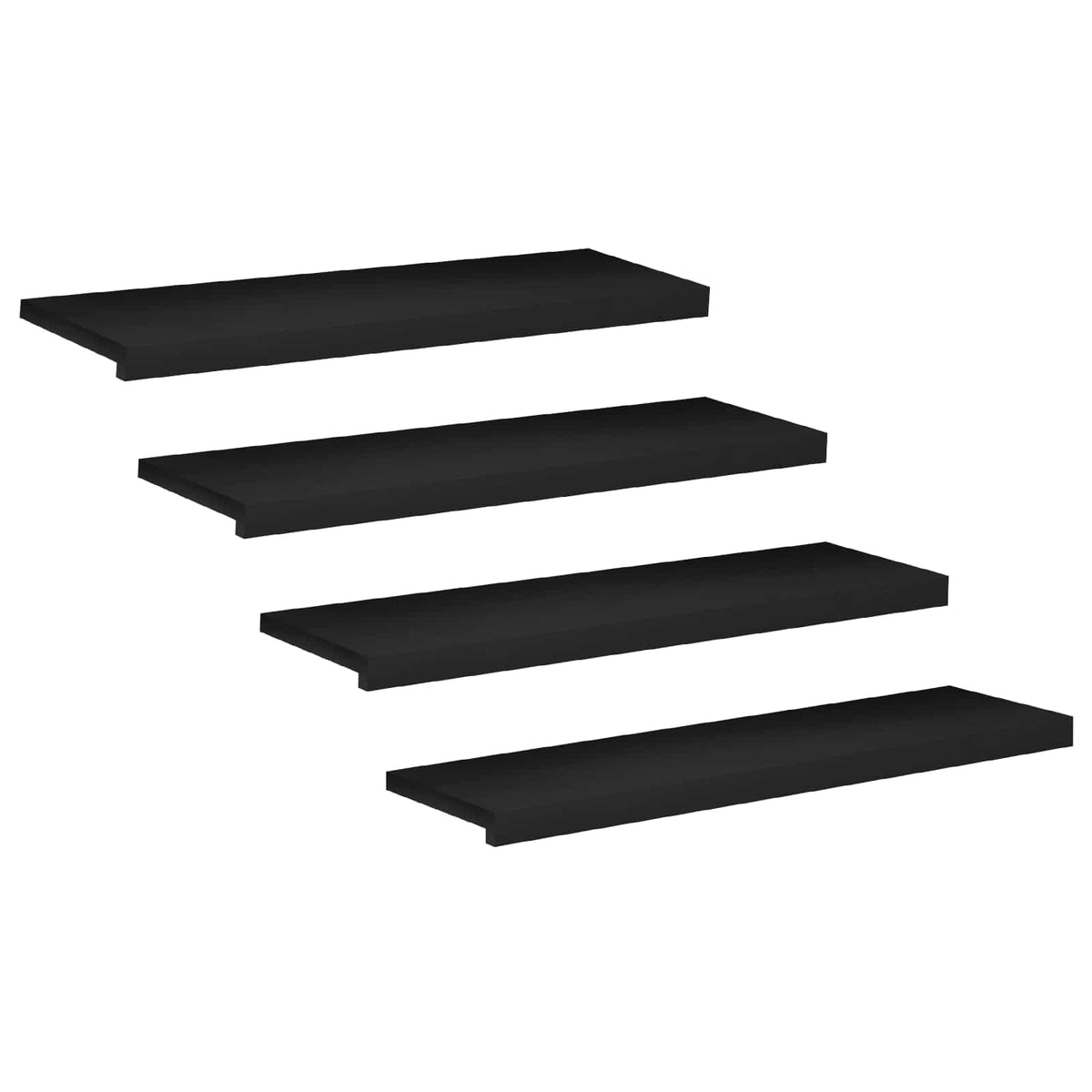 Traplopers 4 st 90 x 30 x 2 cm Zwart Massief beukenhout