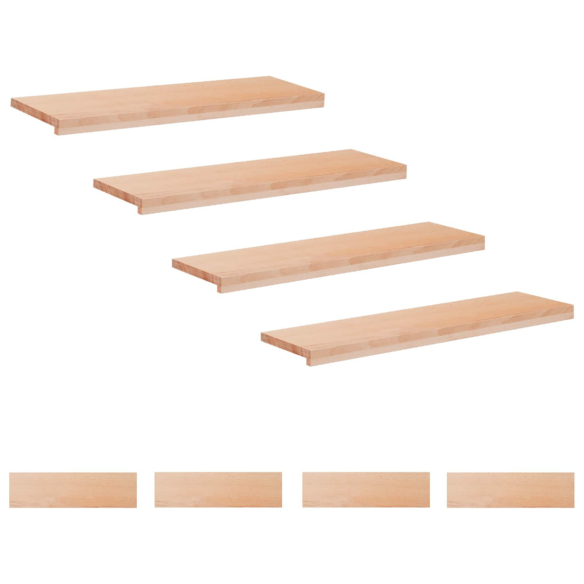 Trapmatten 8 st Naturel 100 x 30 x 2 cm Massief beukenhout