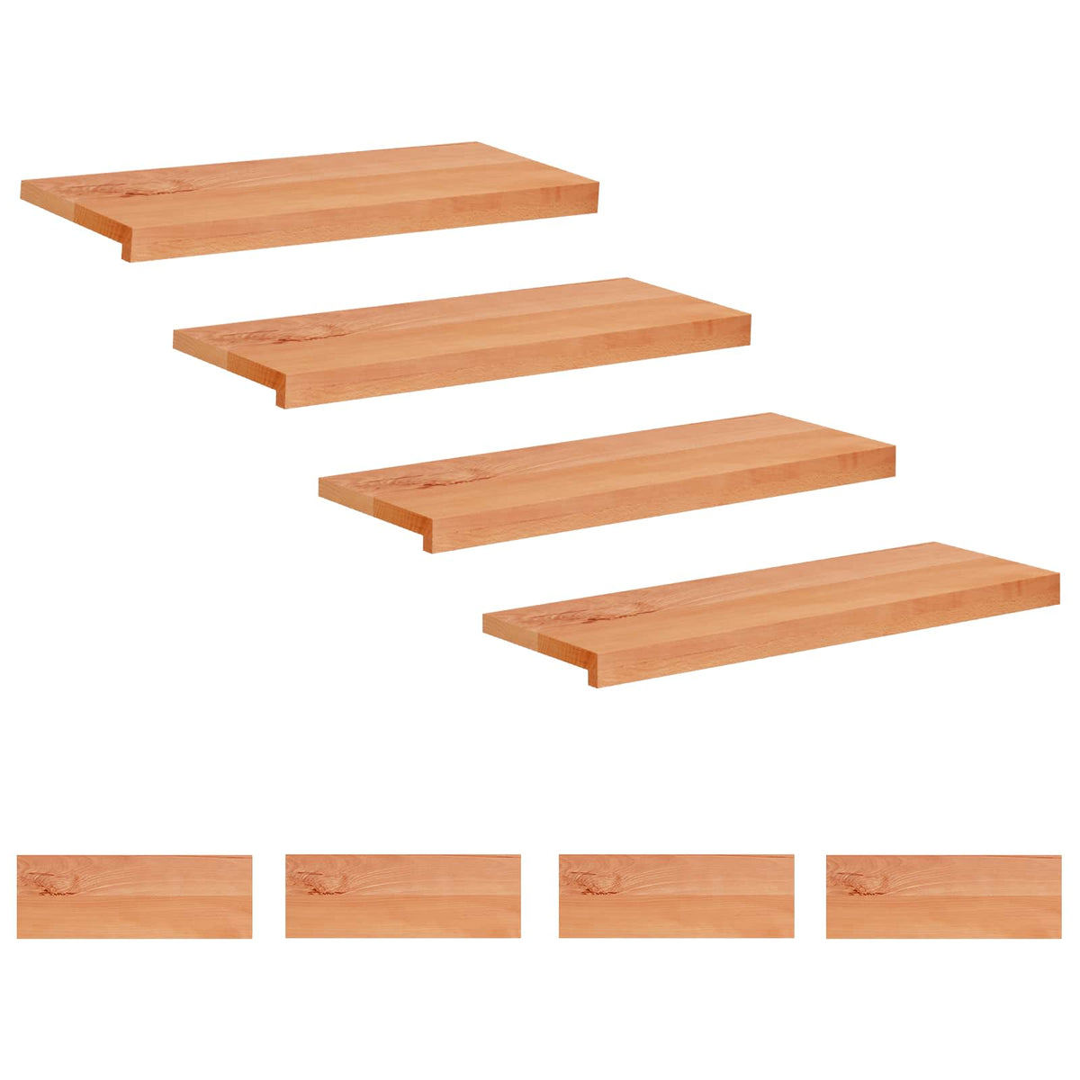 Traplopers 8 st 70 x 30 x 2 cm Lak Massief beukenhout