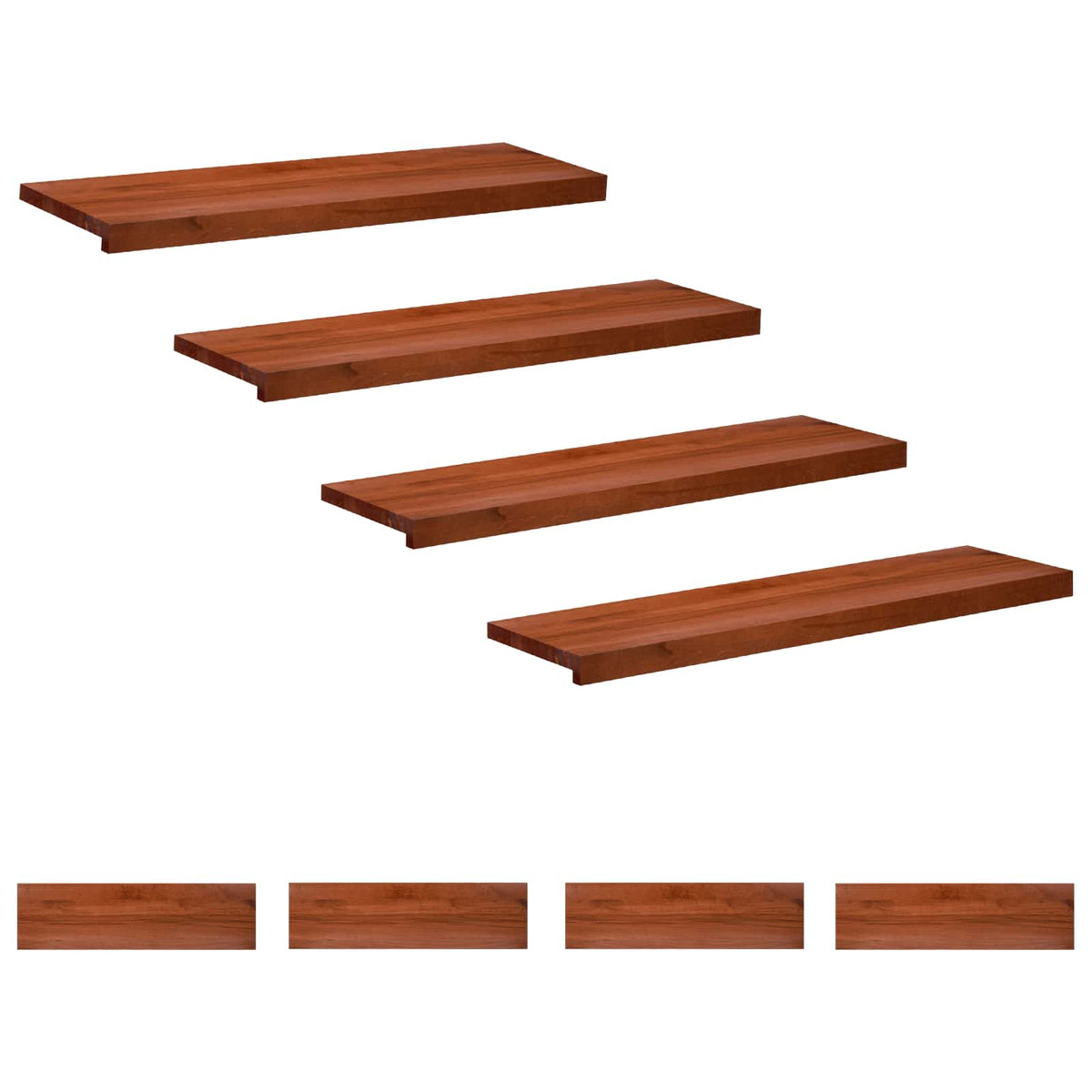 Trapmatten 8 st Bruin 90 x 25 x 2 cm Massief beukenhout