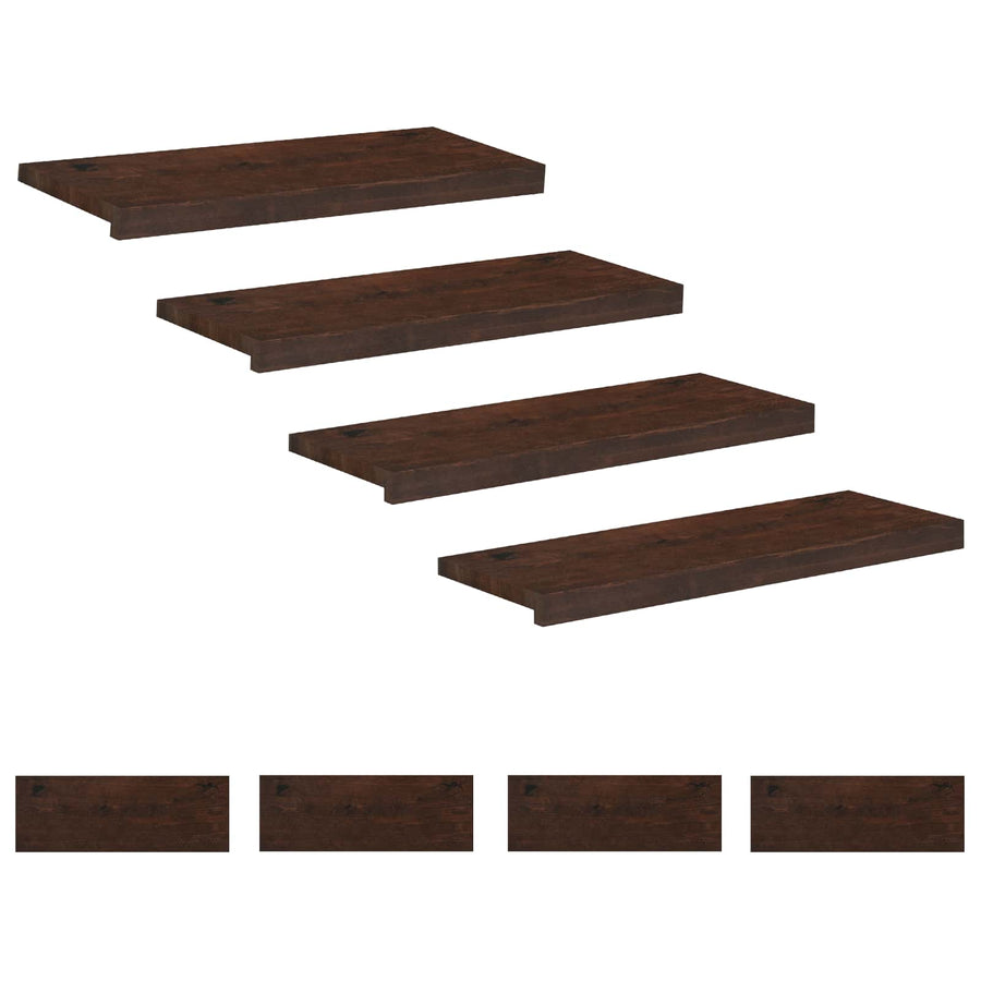 Traplopers 8 st 80 x 30 x 2 cm Donkerbruin Massief beukenhout