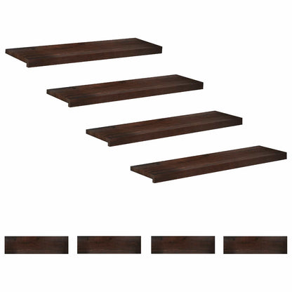 Traplopers 8 st 100 x 30 x 2 cm Donkerbruin Massief beukenhout