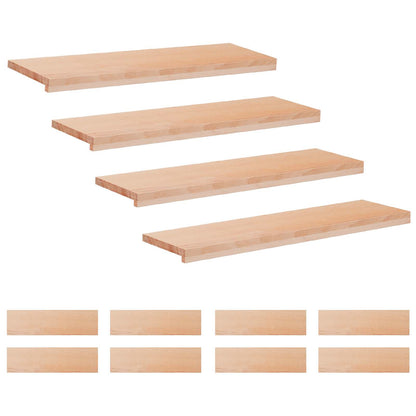 Trapmatten 12 st Naturel 90 x 30 x 2 cm Massief beukenhout