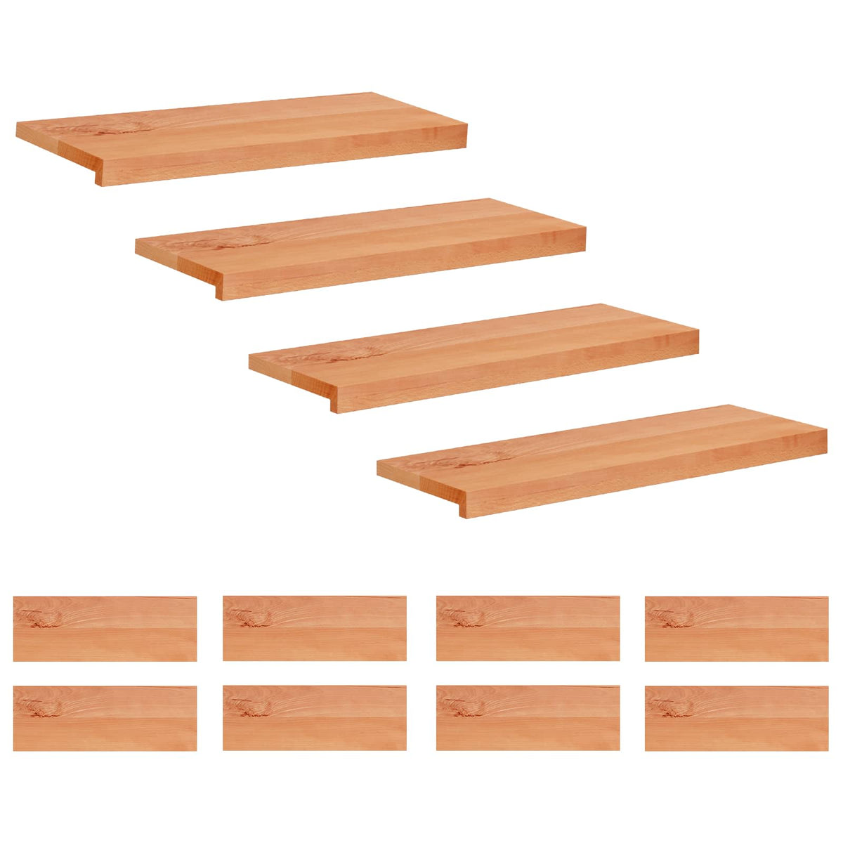 Traplopers 12 st 70 x 30 x 2 cm Lak Massief beukenhout