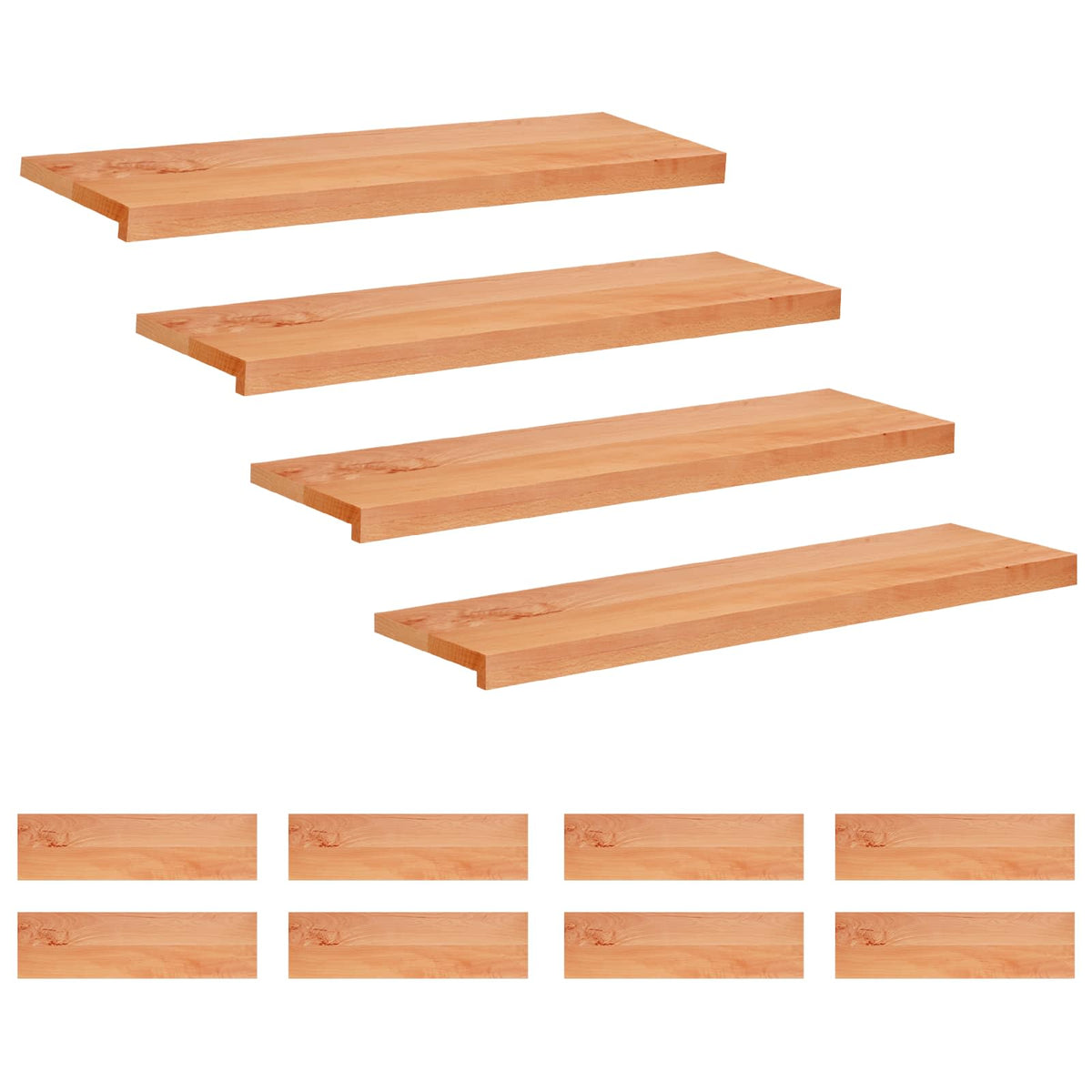 Trapmatten 12 st Lak 100 x 30 x 2 cm Massief beukenhout