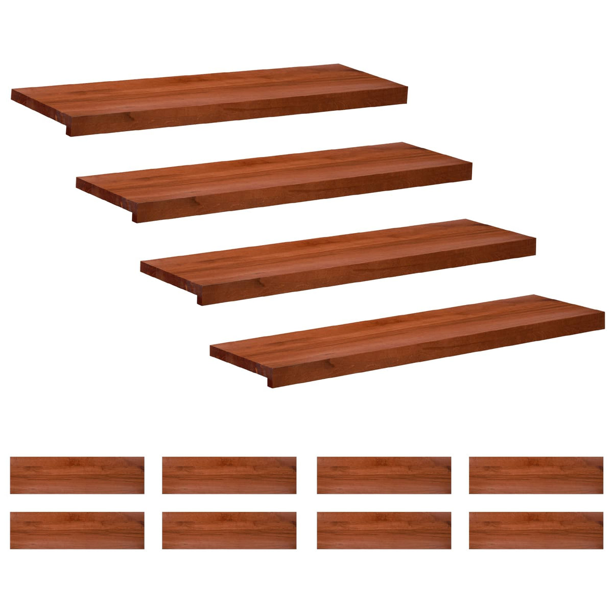 Trapmatten 12 st Bruin 90 x 30 x 2 cm Massief beukenhout