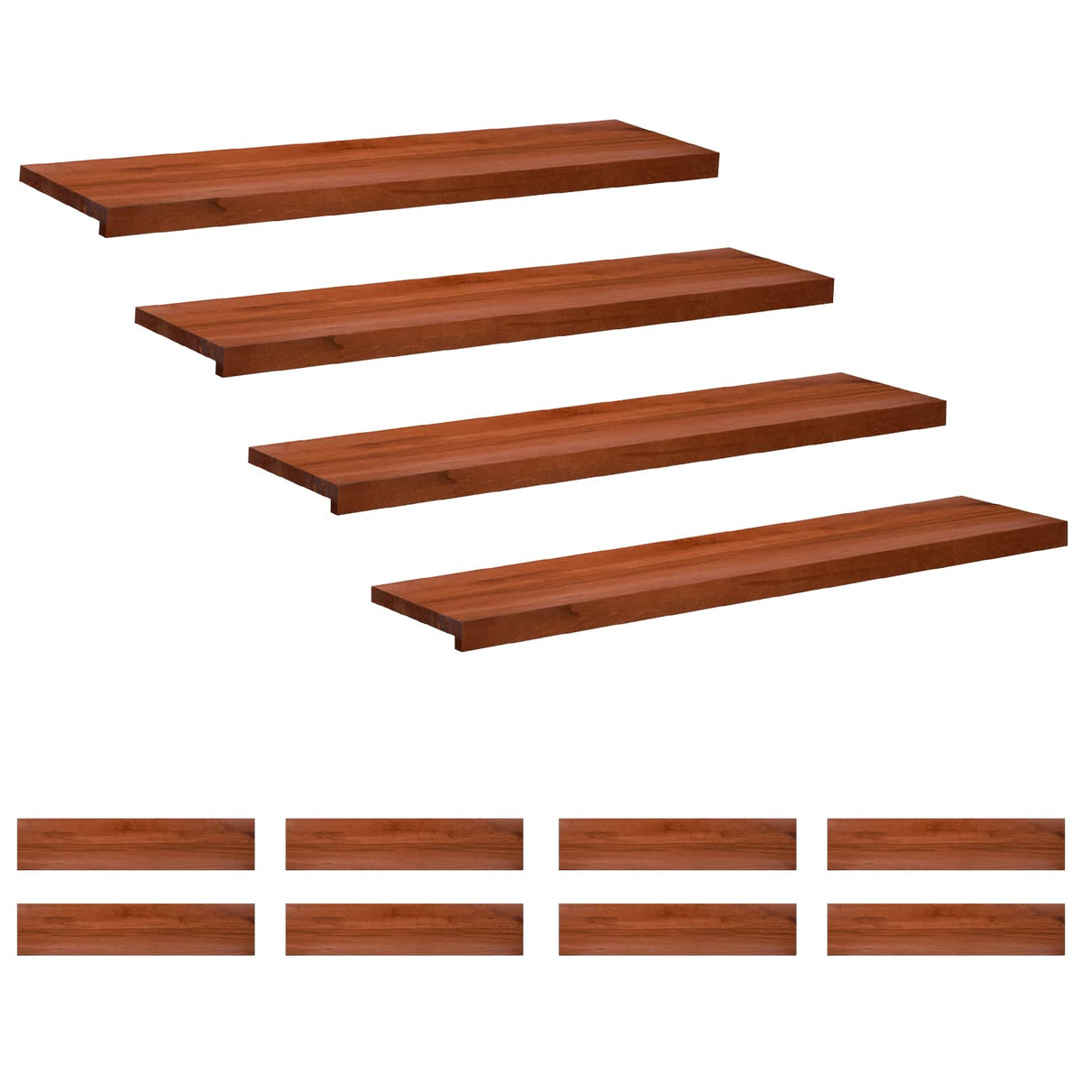 Trapmatten 12 st Bruin 120 x 30 x 2 cm Massief beukenhout