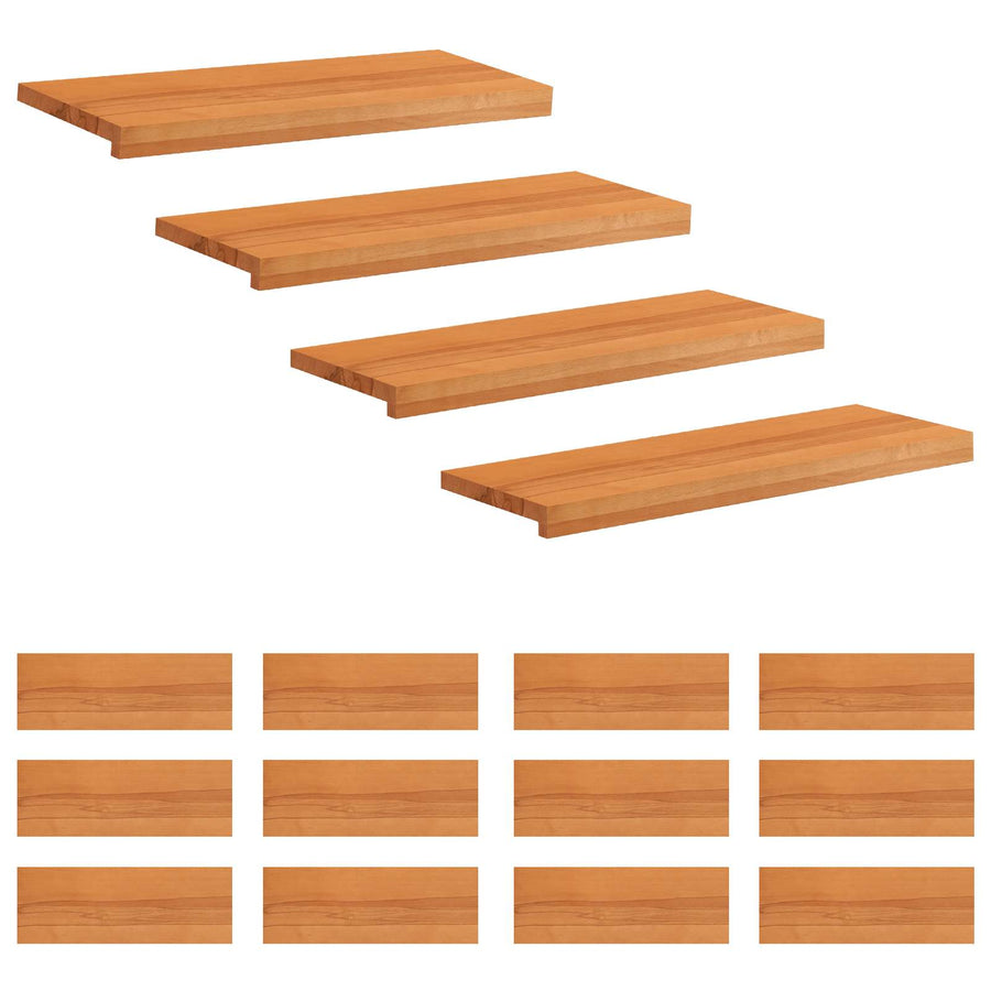 Trapmatten 16 st Licht Bruin 80 x 25 x 2 cm Massief beukenhout
