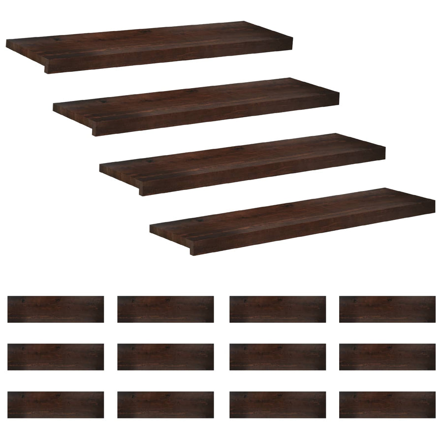 Traplopers 16 st 90 x 25 x 2 cm Donkerbruin Massief beukenhout