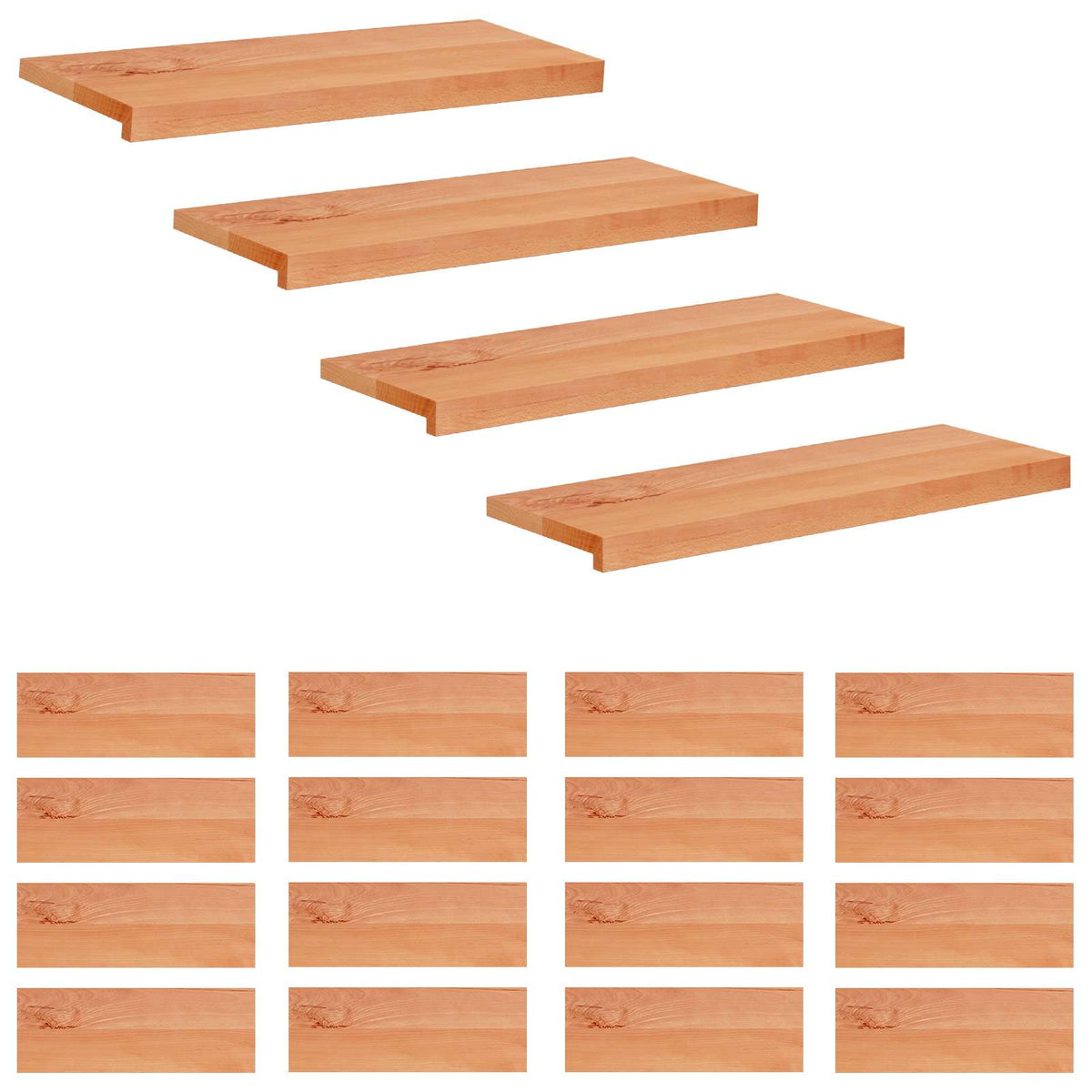 Trapmatten 20 st Lak 80 x 25 x 2 cm Massief beukenhout