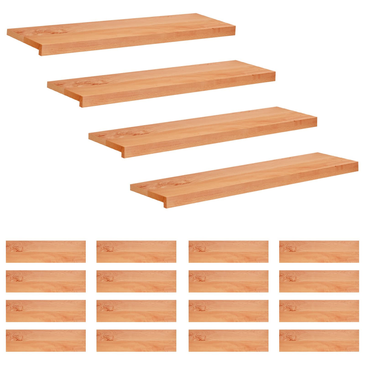 Trapmatten 20 st Lak 100 x 25 x 2 cm Massief beukenhout