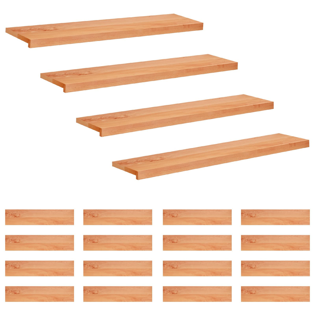 Trapmatten 20 st Lak 120 x 25 x 2 cm Massief beukenhout
