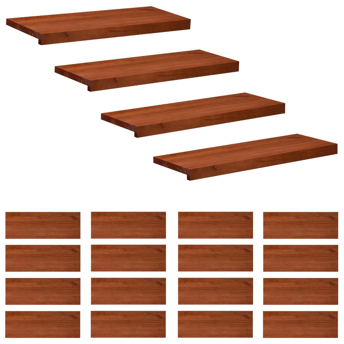 Trapmatten 20 st Bruin 70 x 25 x 2 cm Massief beukenhout