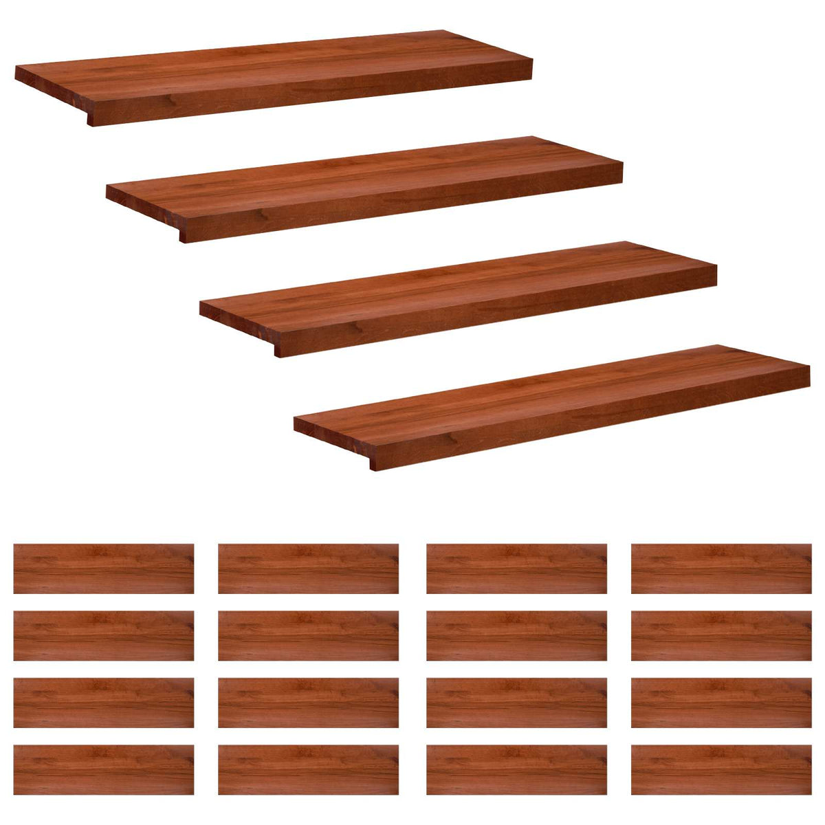 Trapmatten 20 st Bruin 100 x 25 x 2 cm Massief beukenhout