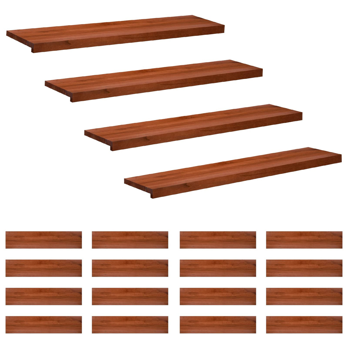 Trapmatten 20 st Bruin 110 x 25 x 2 cm Massief beukenhout