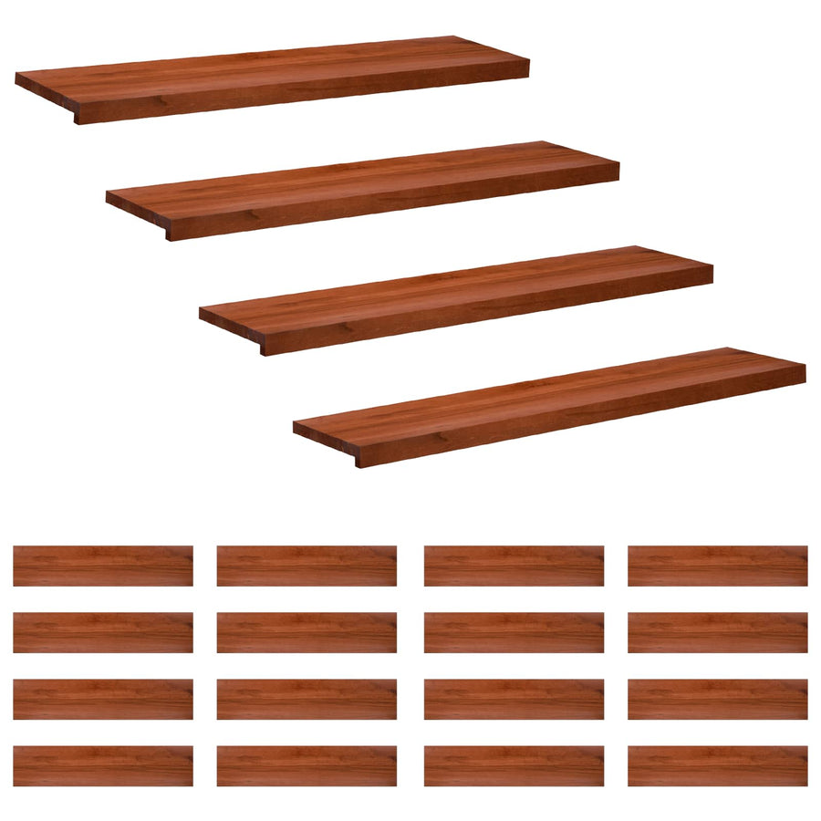 Traplopers 20 st 120 x 25 x 2 cm Bruin Massief beukenhout