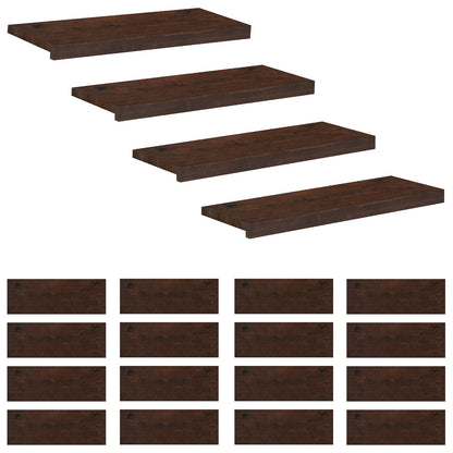 Traplopers 20 st 70 x 30 x 2 cm Donkerbruin Massief beukenhout