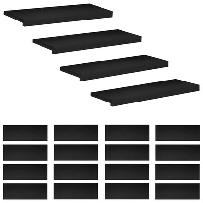 Traplopers 20 st 80 x 25 x 2 cm Zwart Massief beukenhout