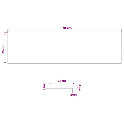 Traplopers 20 st 90 x 25 x 2 cm Zwart Massief beukenhout