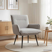 Fauteuil lichtgrijs bouclé 70x73x81 cm