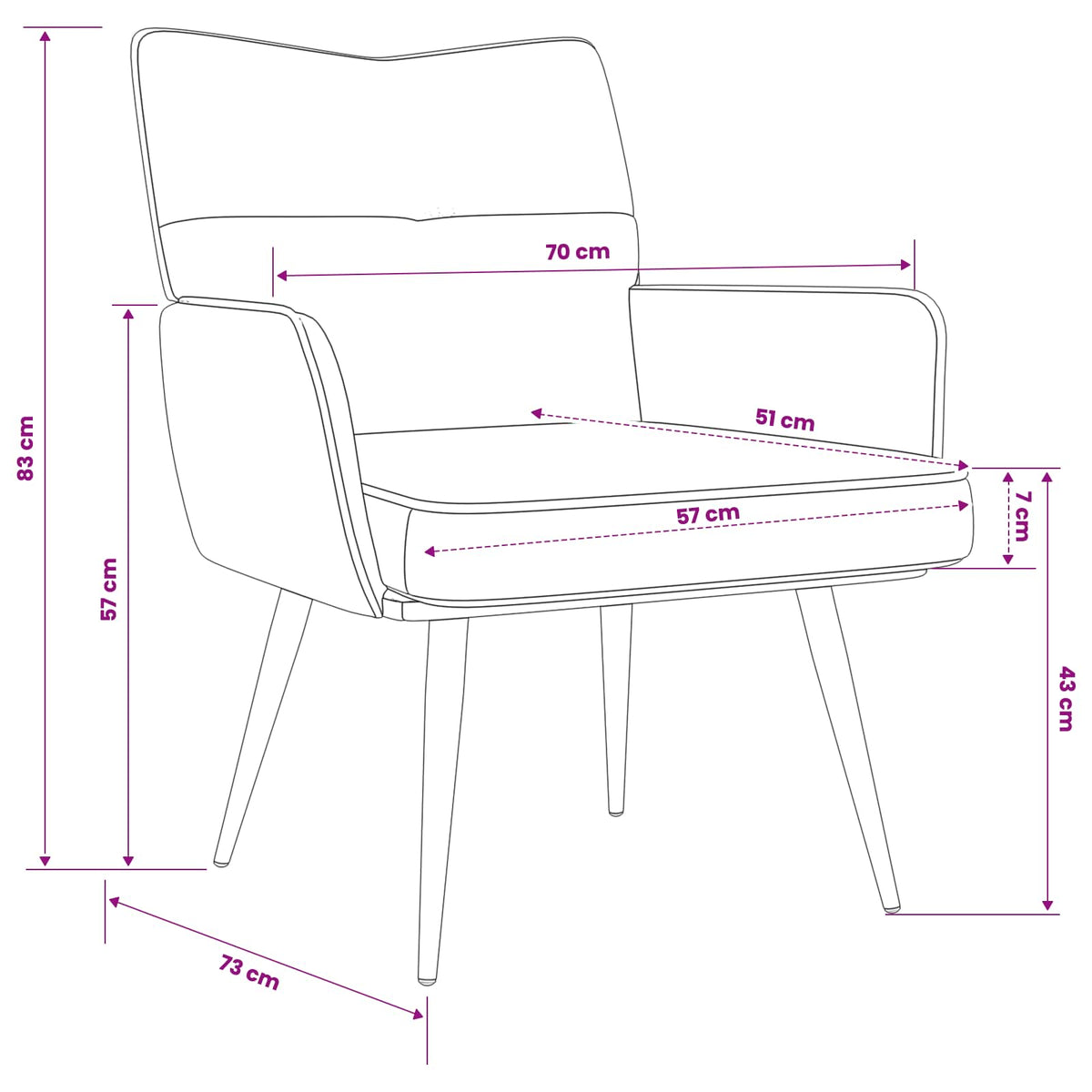 Fauteuil Donkergrijs Corduroystof