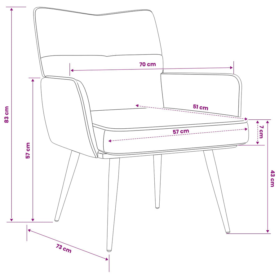 Fauteuil Donkergrijs Corduroystof