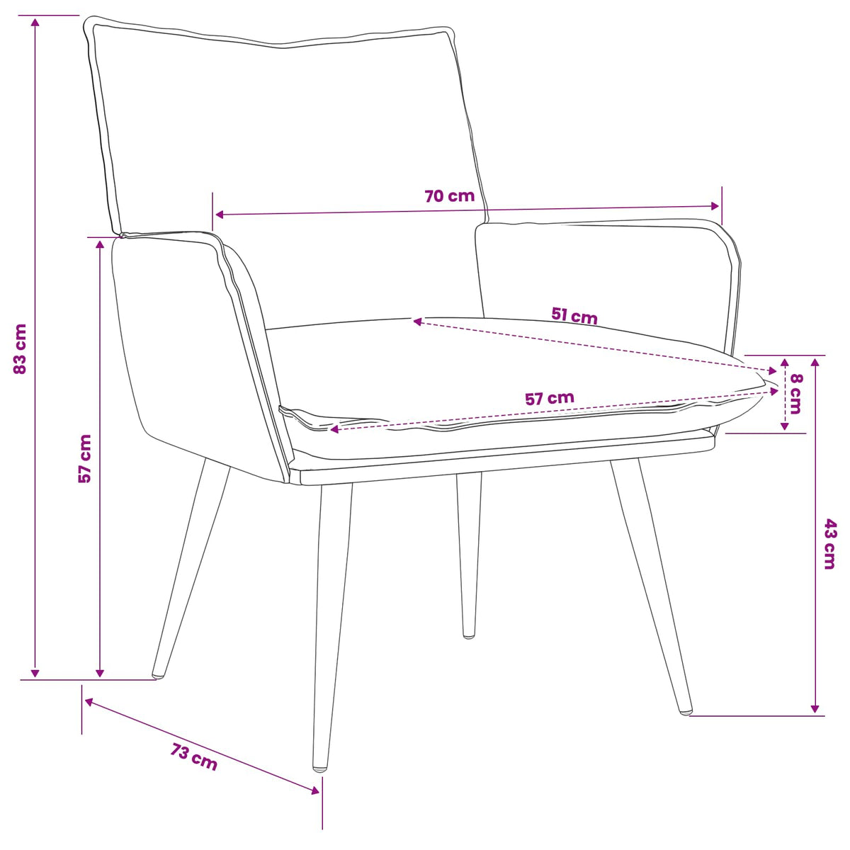 Fauteuil Crèmekleurig fluweel