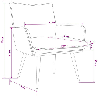 Fauteuil Crèmekleurig fluweel