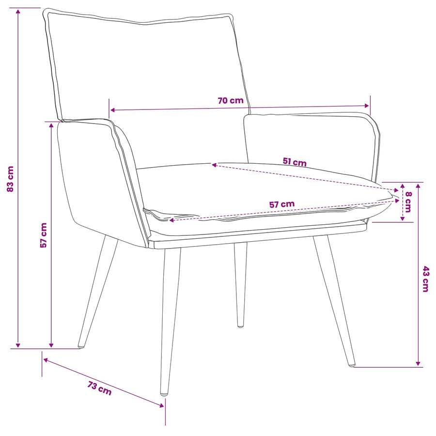 Fauteuil Crèmekleurig fluweel