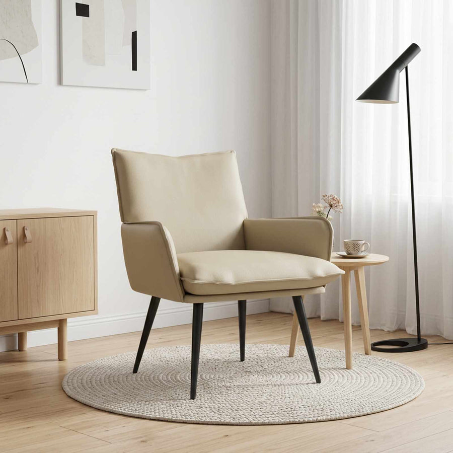 Fauteuil Crèmekleurig Kunstleer