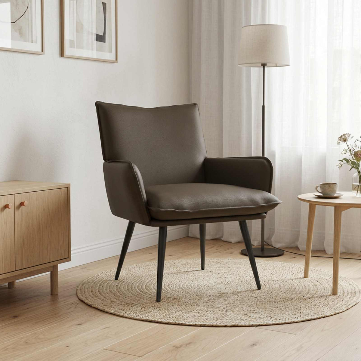 Fauteuil Grijs Kunstleer