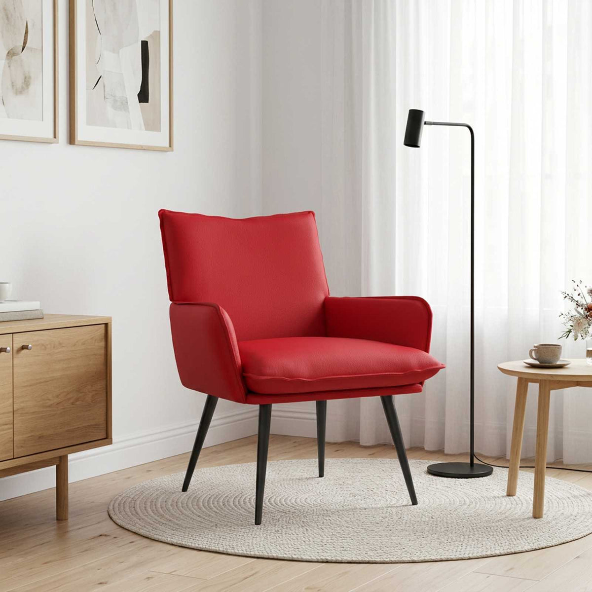 Fauteuil Rood Kunstleer