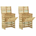 Compostbak massief grenenhout groen 110x58x113 cm set van 2