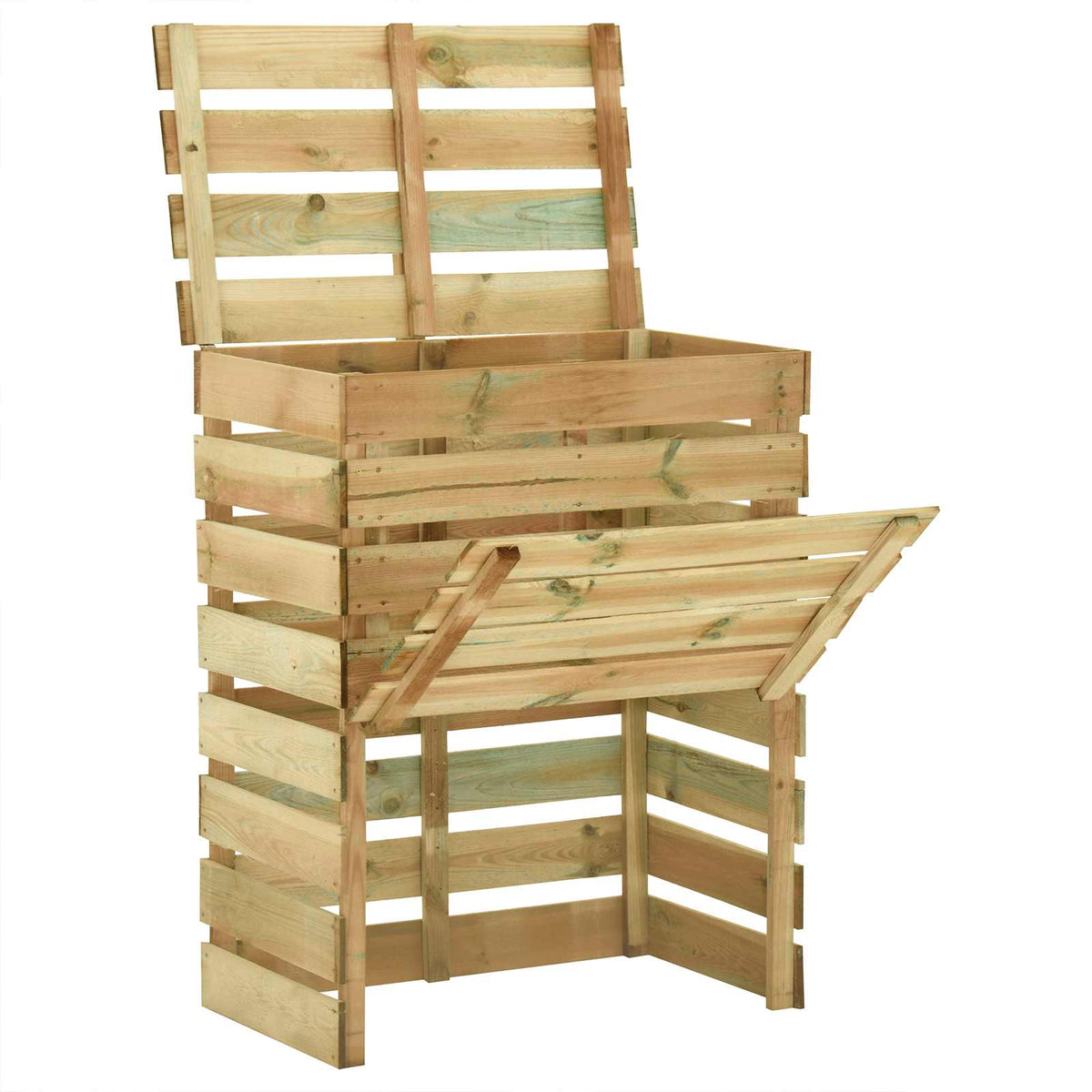 Latten tuincomposter 2 pcs Groen 110 x 58 x 113 cm