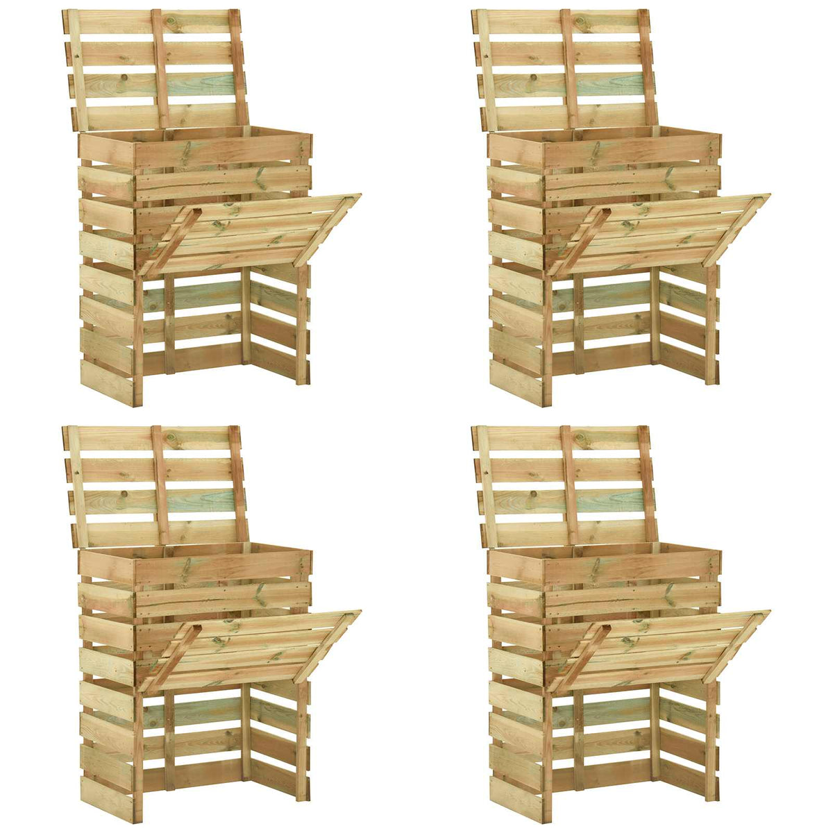 Latten tuincomposter 4 pcs Groen 110 x 58 x 113 cm