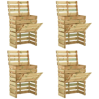 Latten tuincomposter 4 pcs Groen 110 x 58 x 113 cm