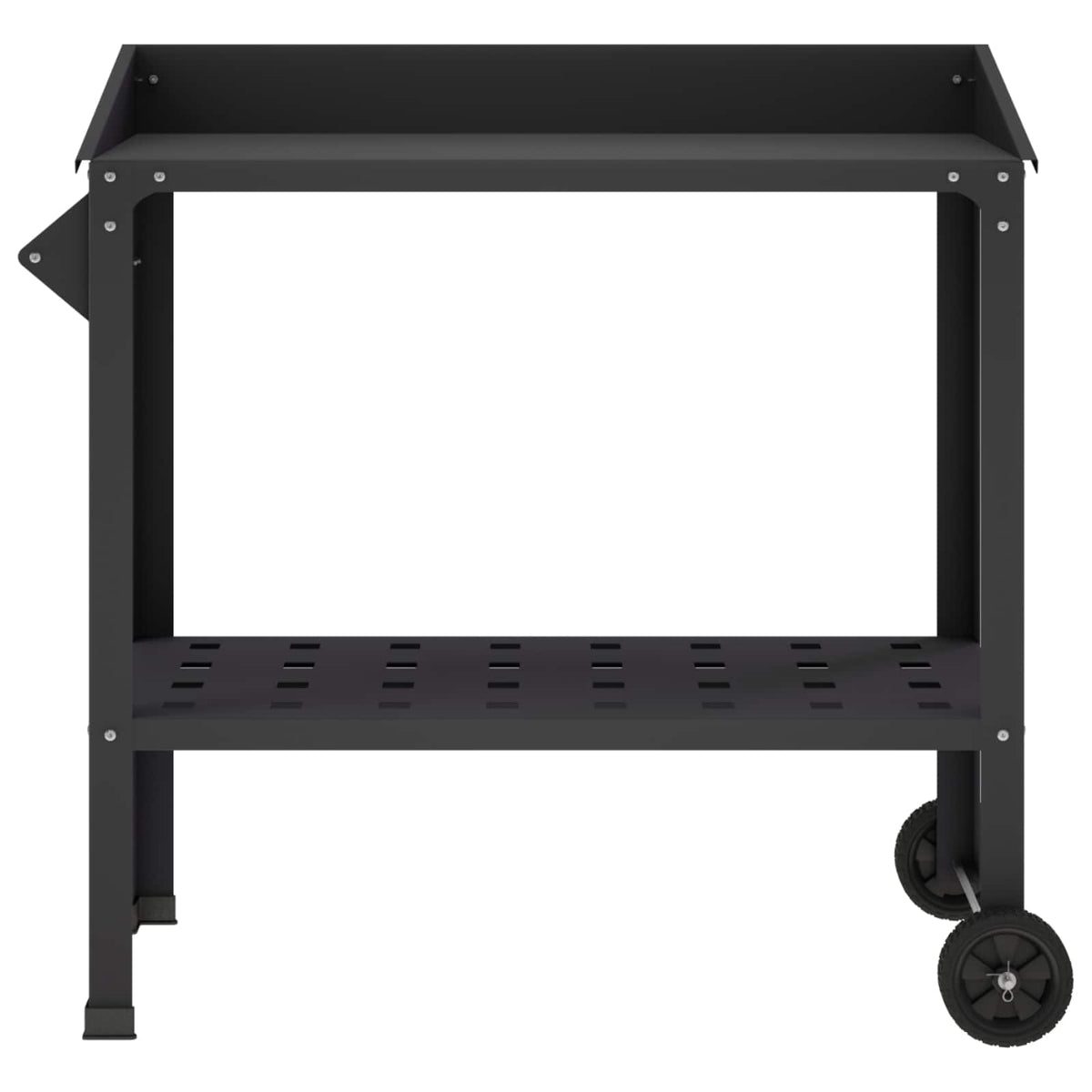 Pottafel met Wielen 96 x 50 x 89 cm Koudgewalst staal Zwart