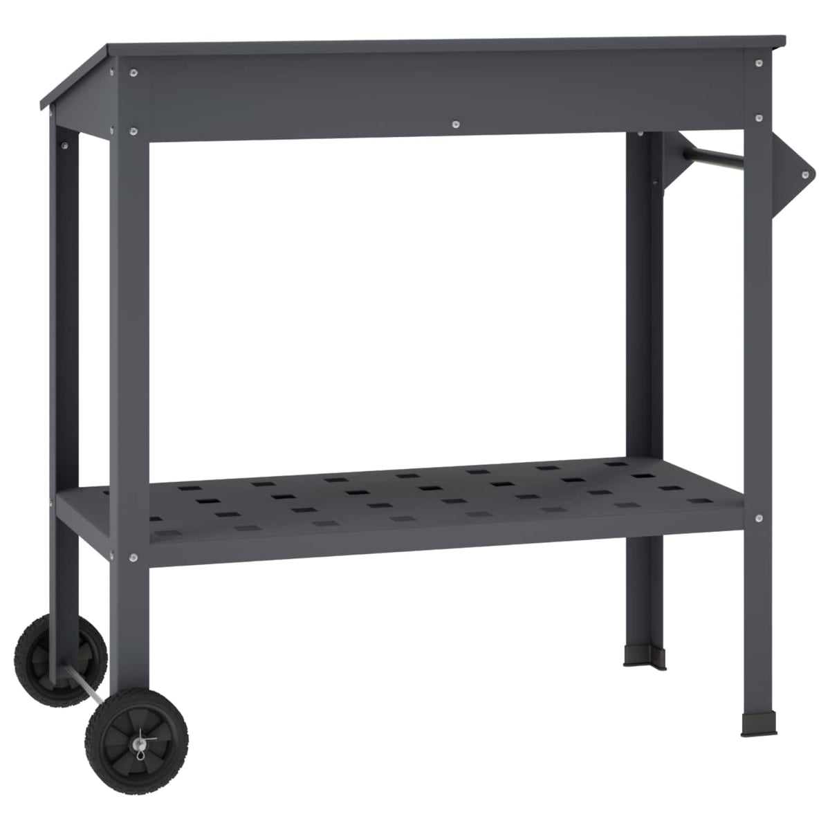 Pottafel met Wielen 96 x 50 x 89 cm Koudgewalst staal Antraciet