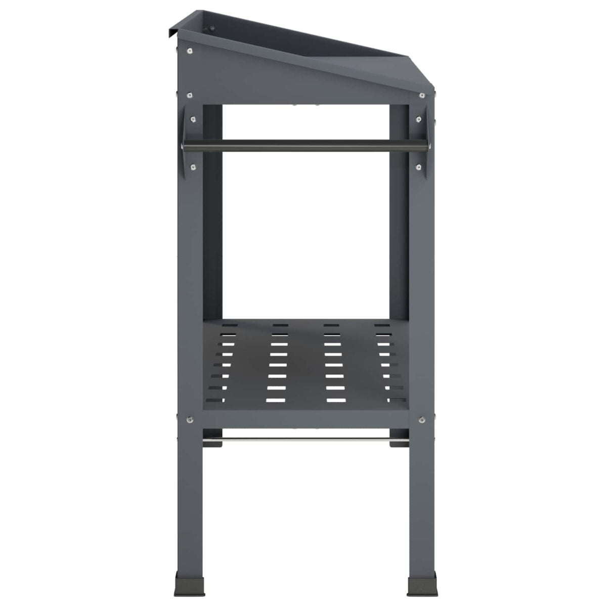 Pottafel met Wielen 96 x 50 x 89 cm Koudgewalst staal Antraciet