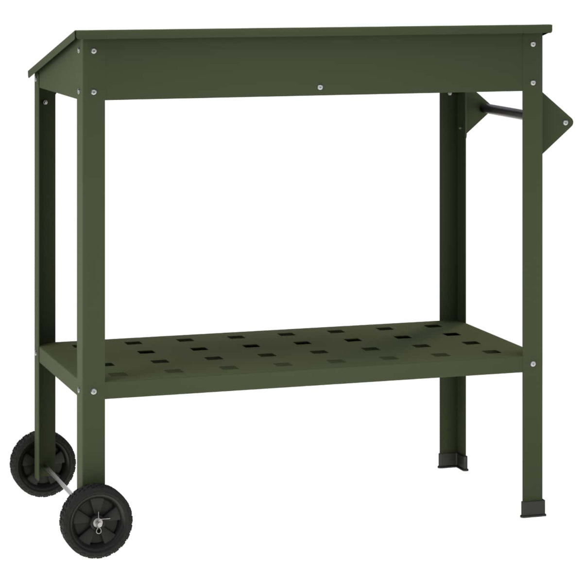 Pottafel met Wielen 96 x 50 x 89 cm Koudgewalst staal