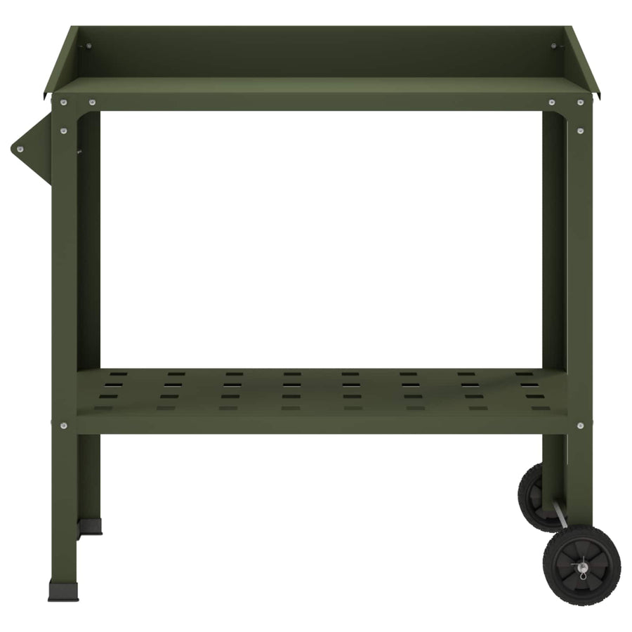Pottafel met Wielen 96 x 50 x 89 cm Koudgewalst staal