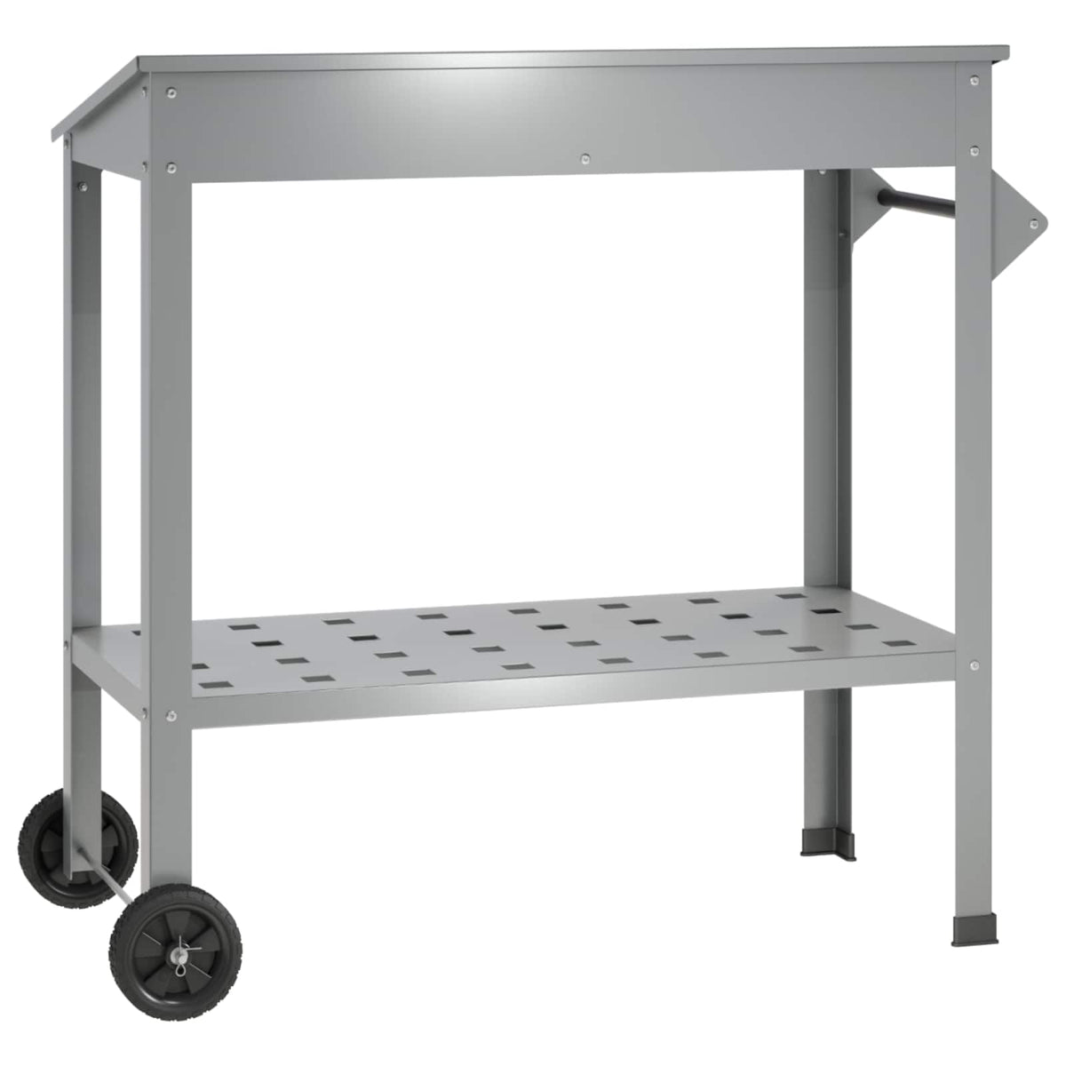 Pottafel met Wielen 96 x 50 x 89 cm Gegalvaniseerd staal zilver