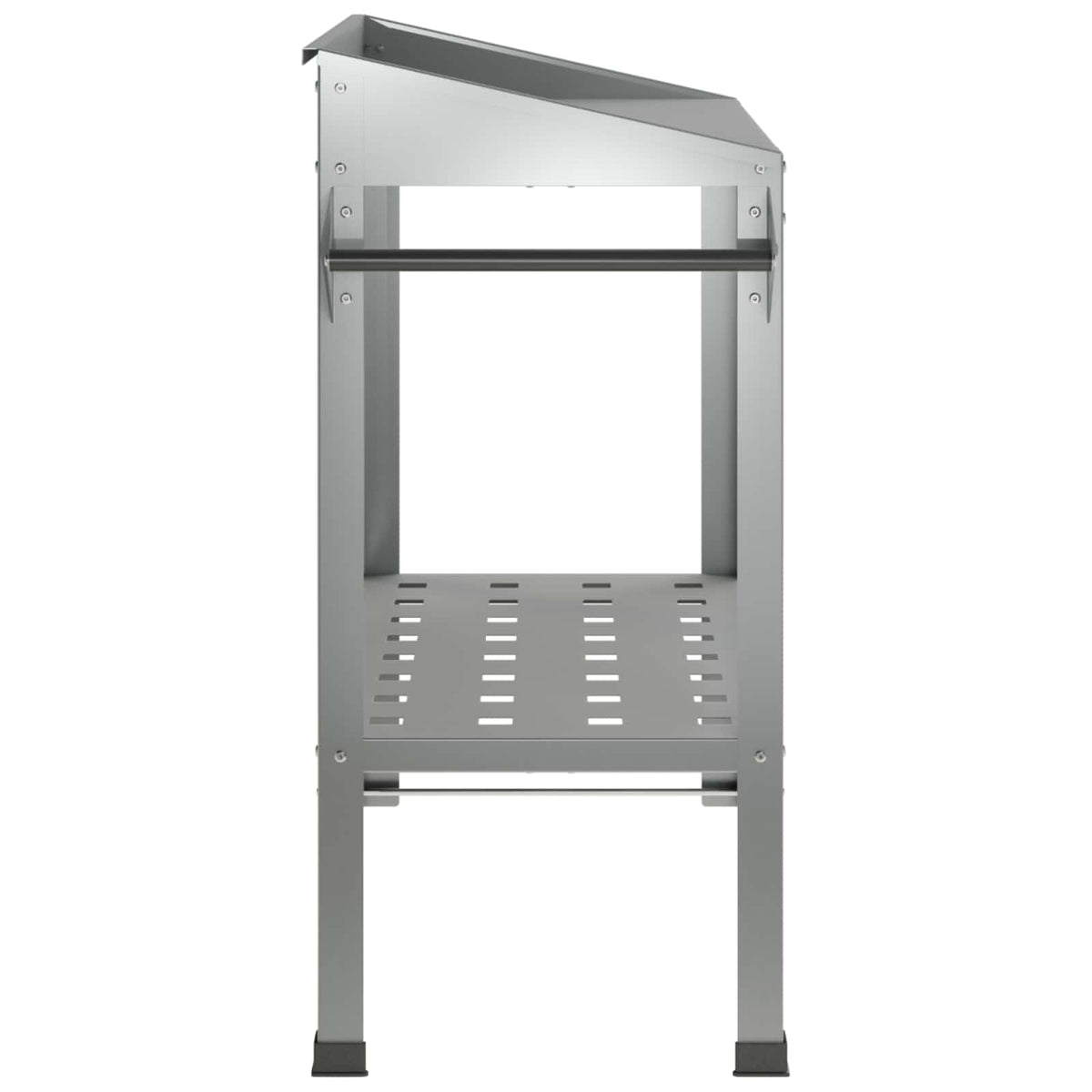 Pottafel met Wielen 96 x 50 x 89 cm Gegalvaniseerd staal zilver