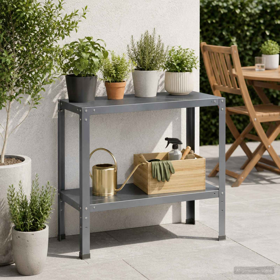 Planttafel 100 x 40 x 80 cm Gepoedercoat staal Antraciet
