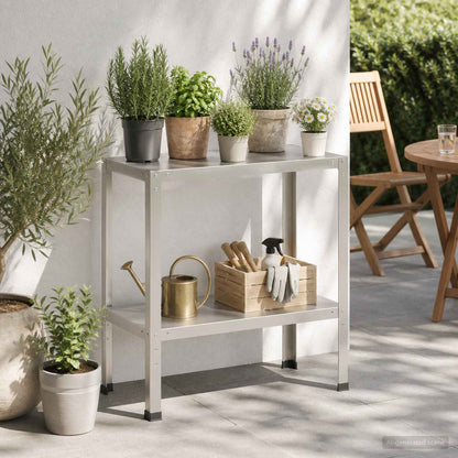 Planttafel 100 x 40 x 80 cm Roestvrij staal zilver