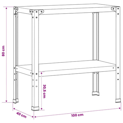 Planttafel 100 x 40 x 80 cm Roestvrij staal zilver