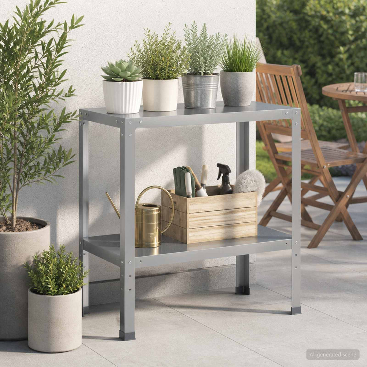 Planttafel 100 x 40 x 80 cm Gegalvaniseerd staal zilver